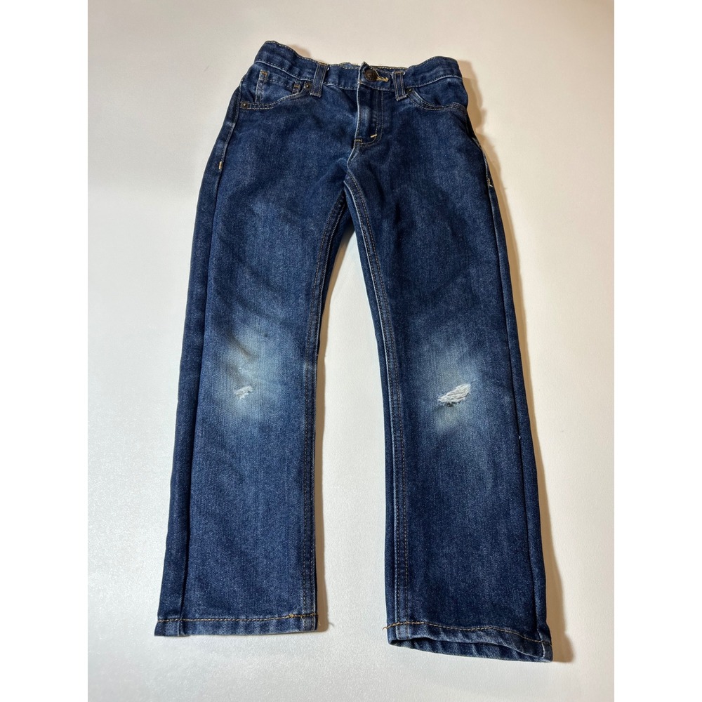 Levi's Jeans Boys' 7 Regular Blue 511 Slim Fit Distressed
